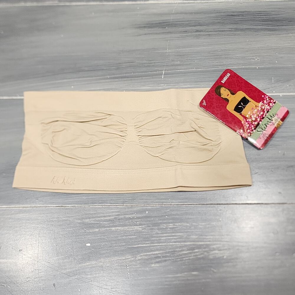 MeMoi Strapless Seamless Bandeau‎ Bra Shaper Nude Small MSM-113